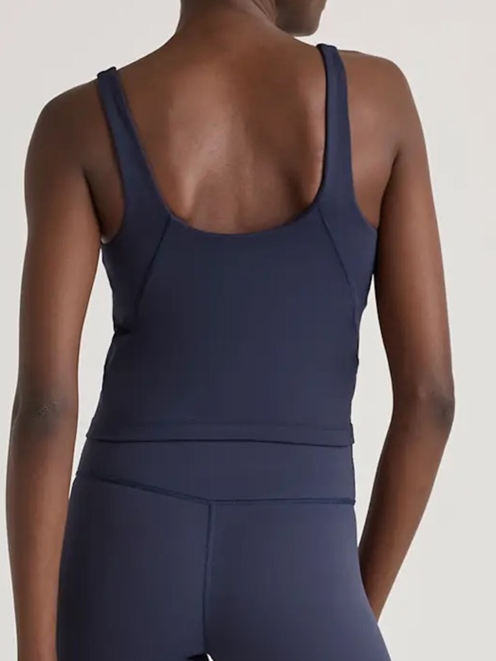 Quince NWOT Set of 2 Ultra-Form V-Neck Cropped Tank Small Deep Navy Forest Green - Picture 5 of 10